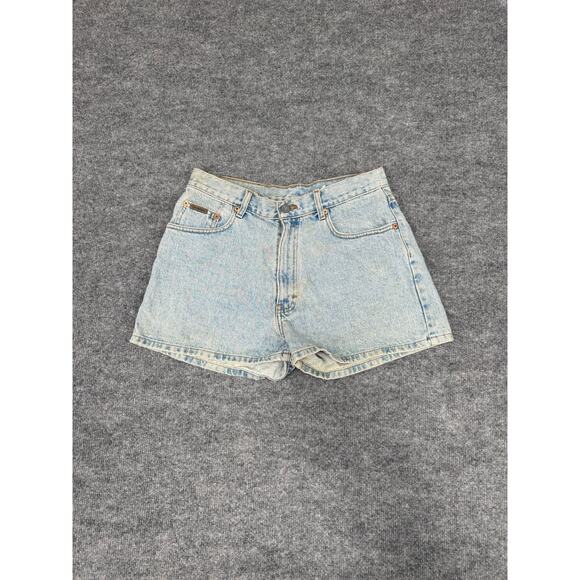 Vtg Calvin Klein High Waist Denim Shorts Y2K CK Jeans USA Made Enzyme Wash sz 9 - Picture 1 of 16